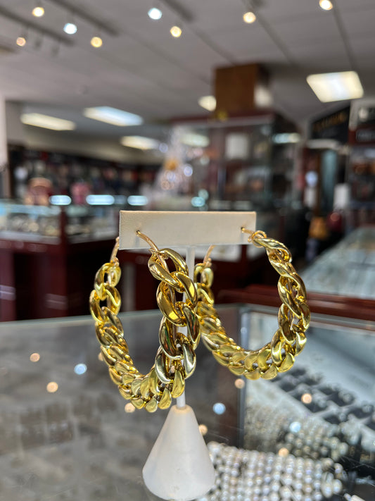 Chain Linked Hoop Earrings
