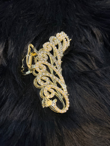 Pearl & Rhinestone Glamorous Claw Clip