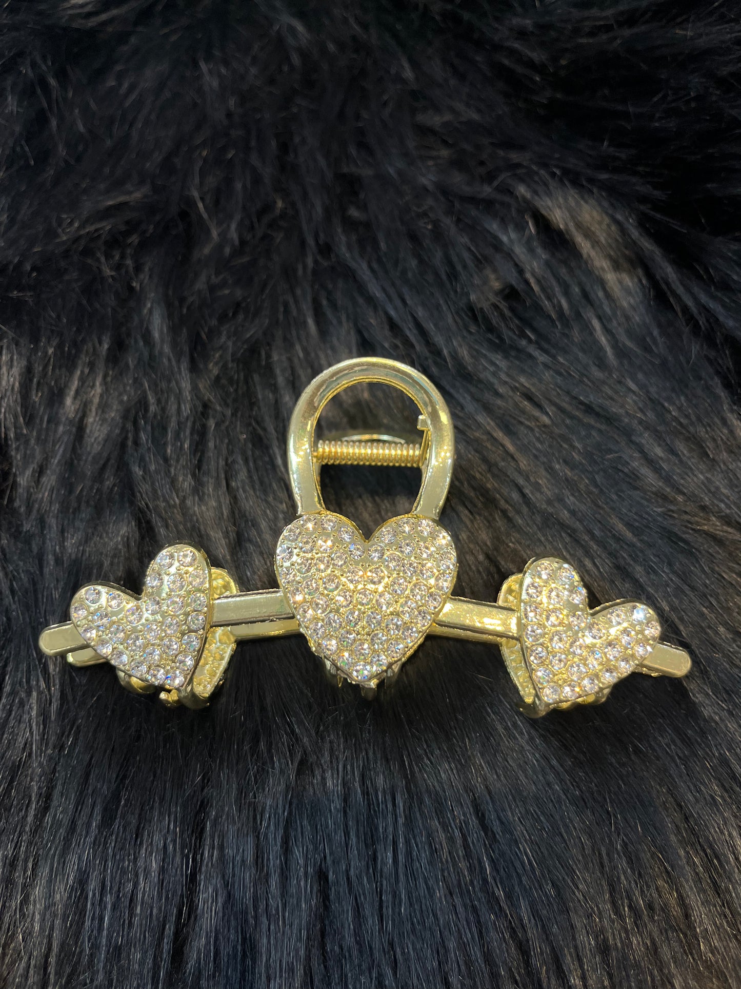 Rhinestone Heart Design Claw Clip