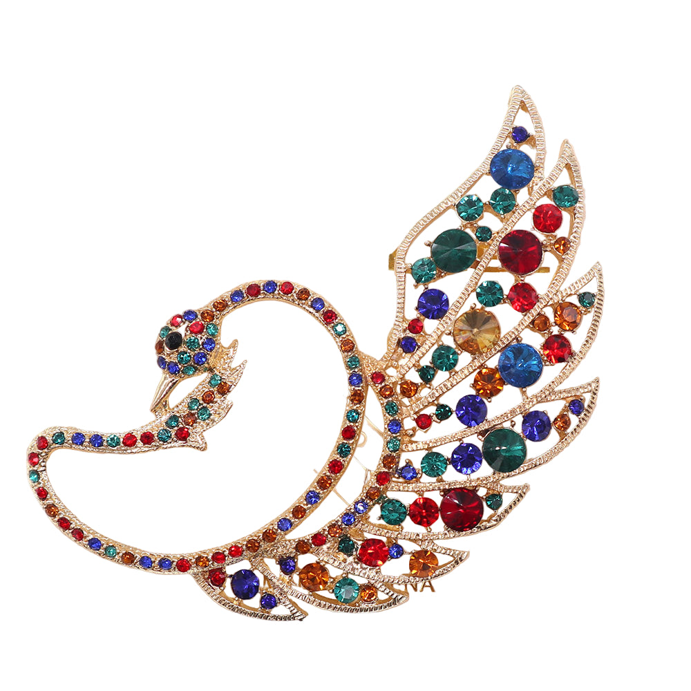 Multi-Color Bird Brooch