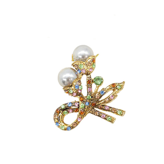 Pearl Multi-Color Brooch
