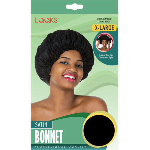 LQQKS XL Black Satin Bonnets