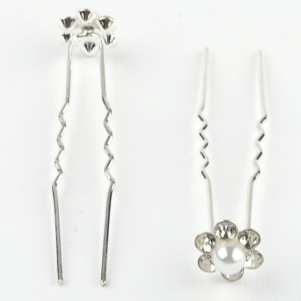 Silver Flower Hair Accessories