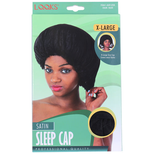 LQQKS XL - Black Satin Sleep Cap